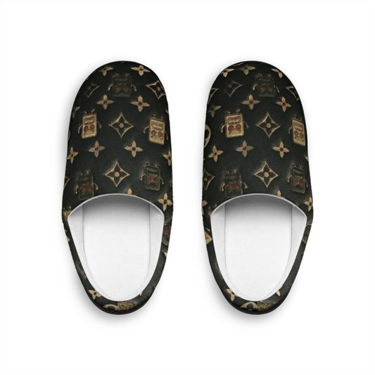 Luxury Monogram Indoor Slippers- Cozy Designer-Style House Shoes