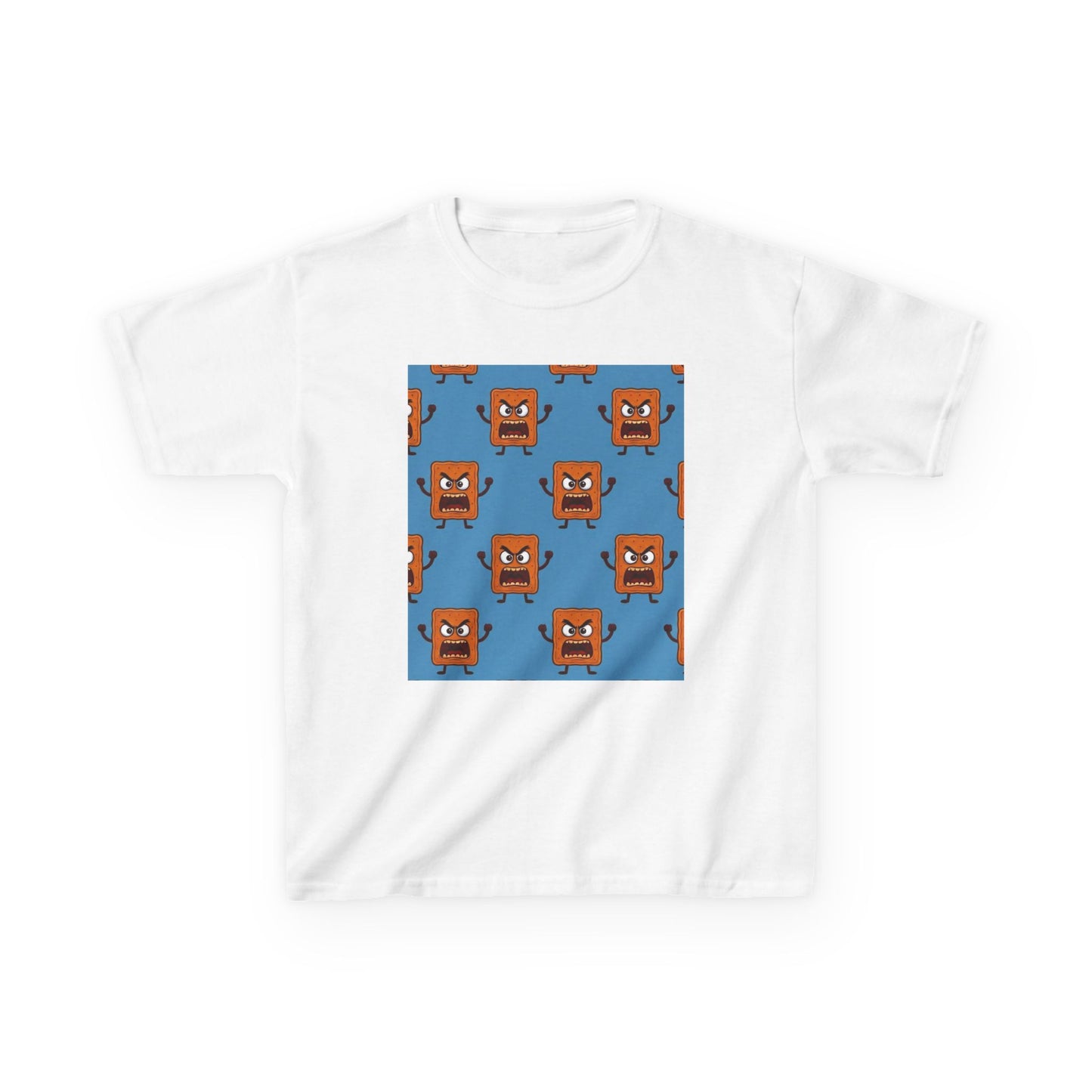 Kids Graphic Tee — Playful Mad Cobbler Pattern on Blue