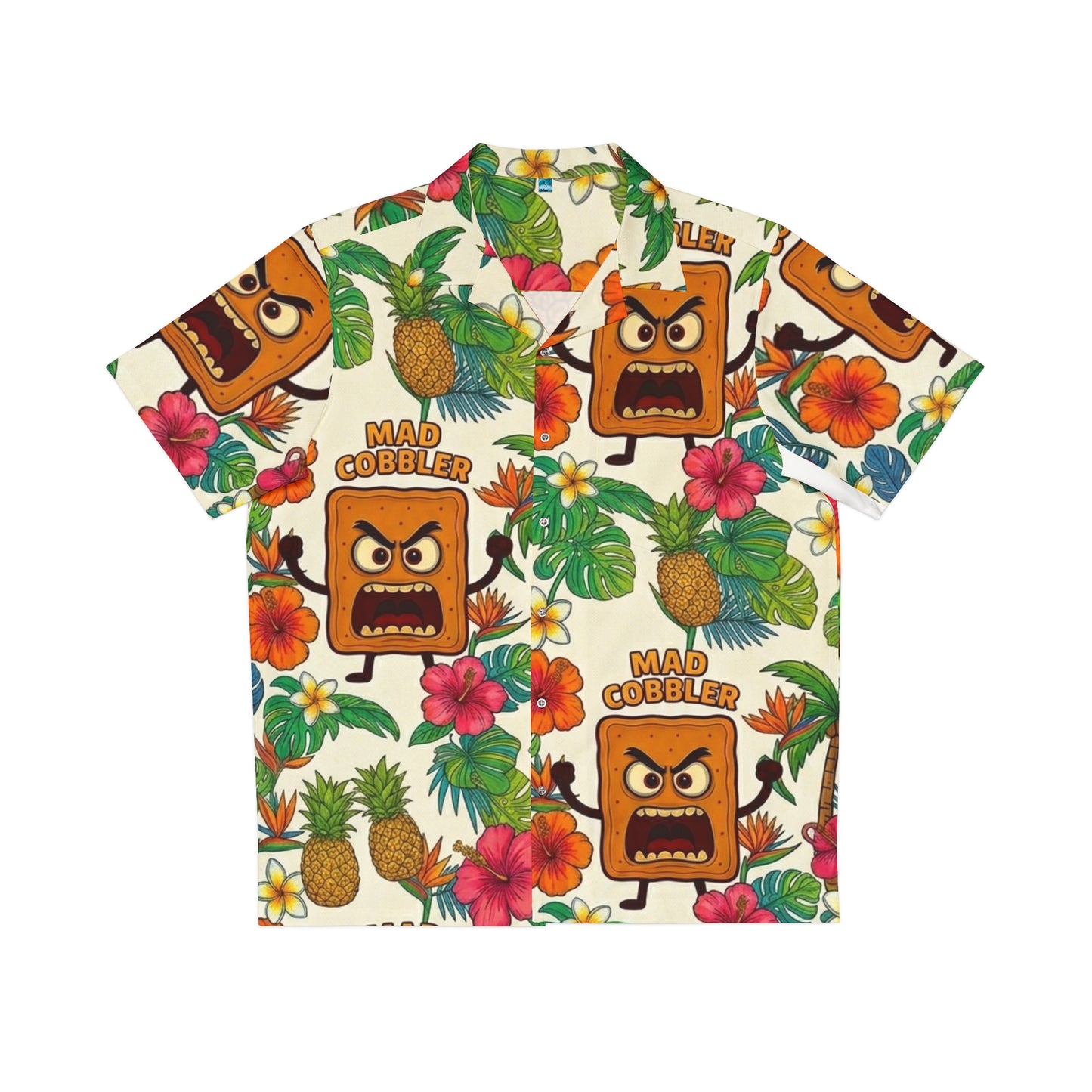 Mad Cobbler Hawaiian Shirt - Tropical Pineapple & Flowers Aloha Shirt