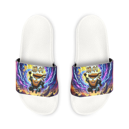 Slide Sandals - Vibrant Cosmic Mad Cobbler Graphic Removable-Strap Slides