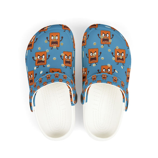 Kids Blue Mad Cobbler Pattern  Foam Clogs – Cute Cartoon Animal Slip-Ons