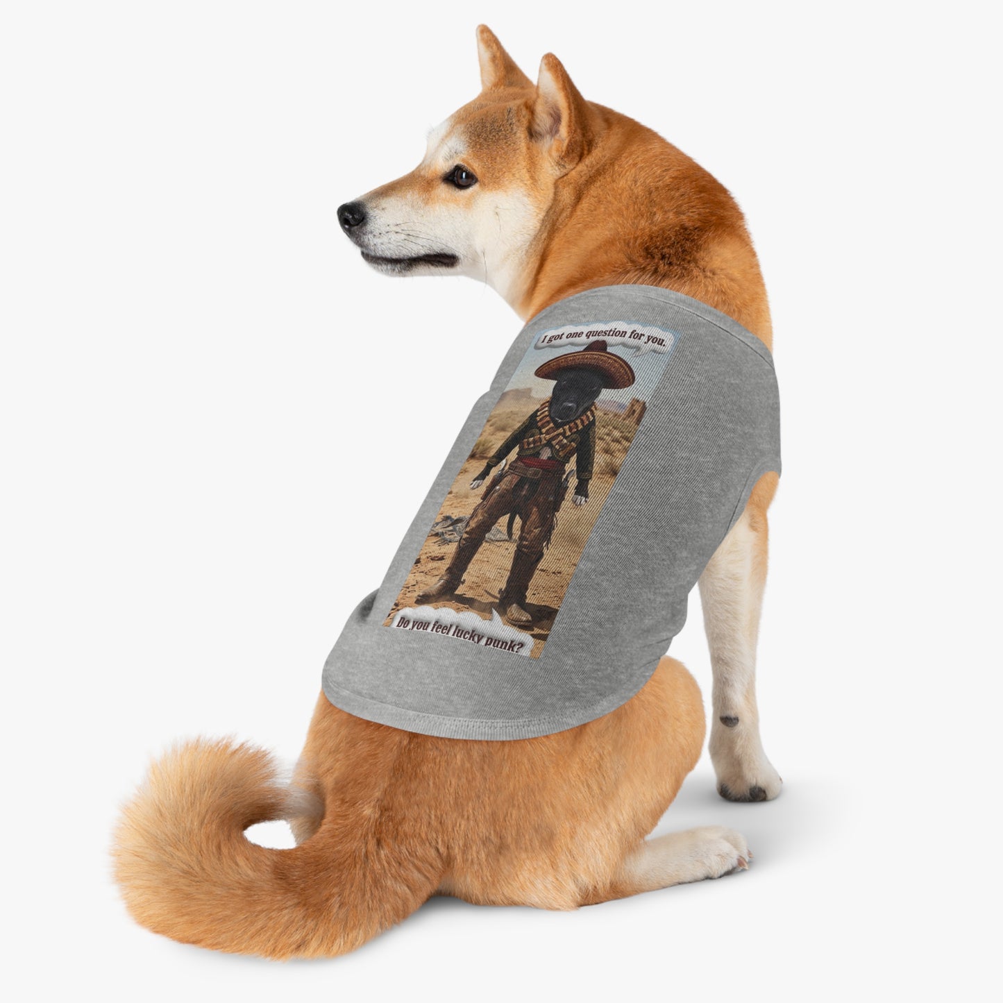 Dog Tank Top – 'Do You Feel Lucky, Punk?' Western Cowboy Pet Tee
