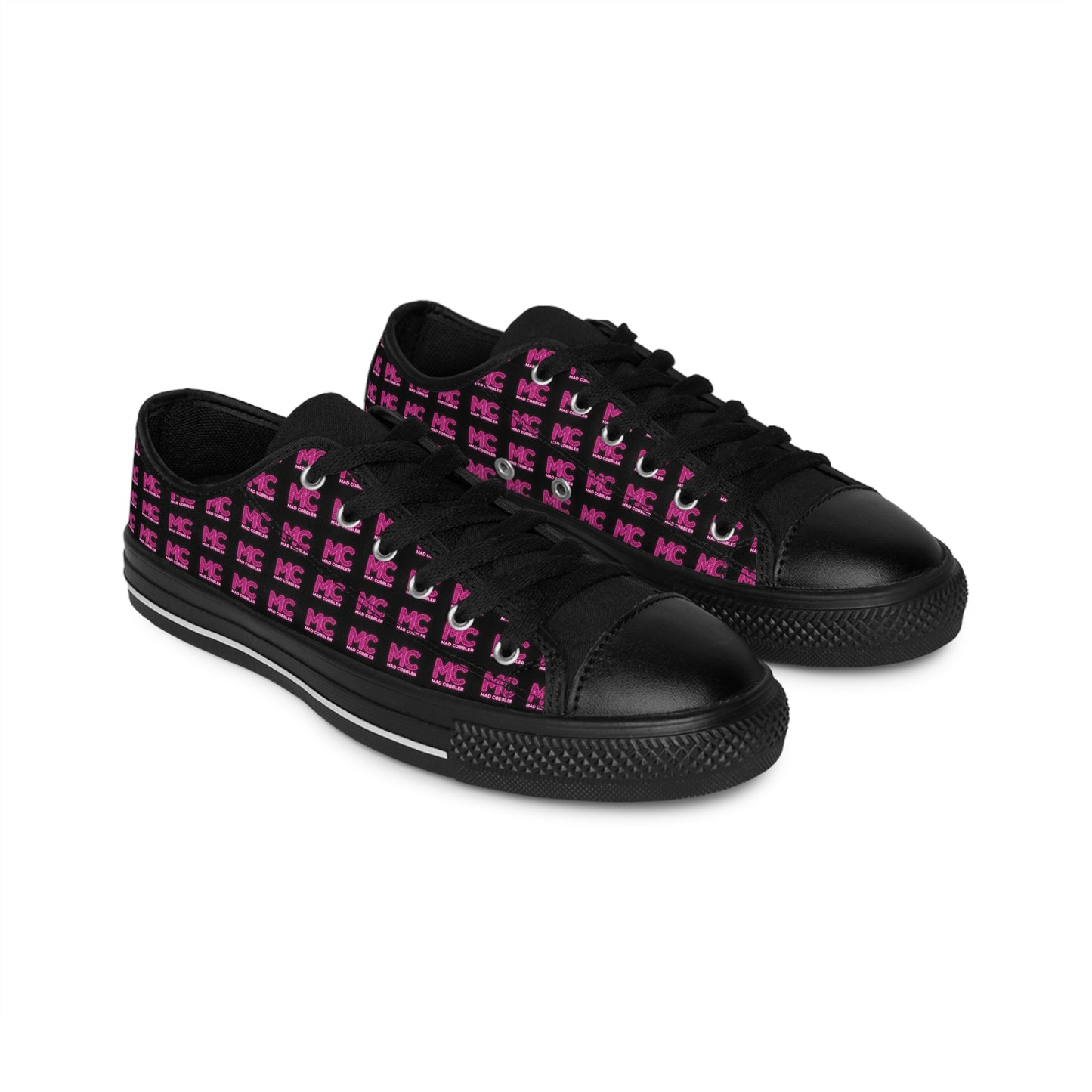 Women's Canvas Sneakers — Pink MC Mad Cobbler  Pattern