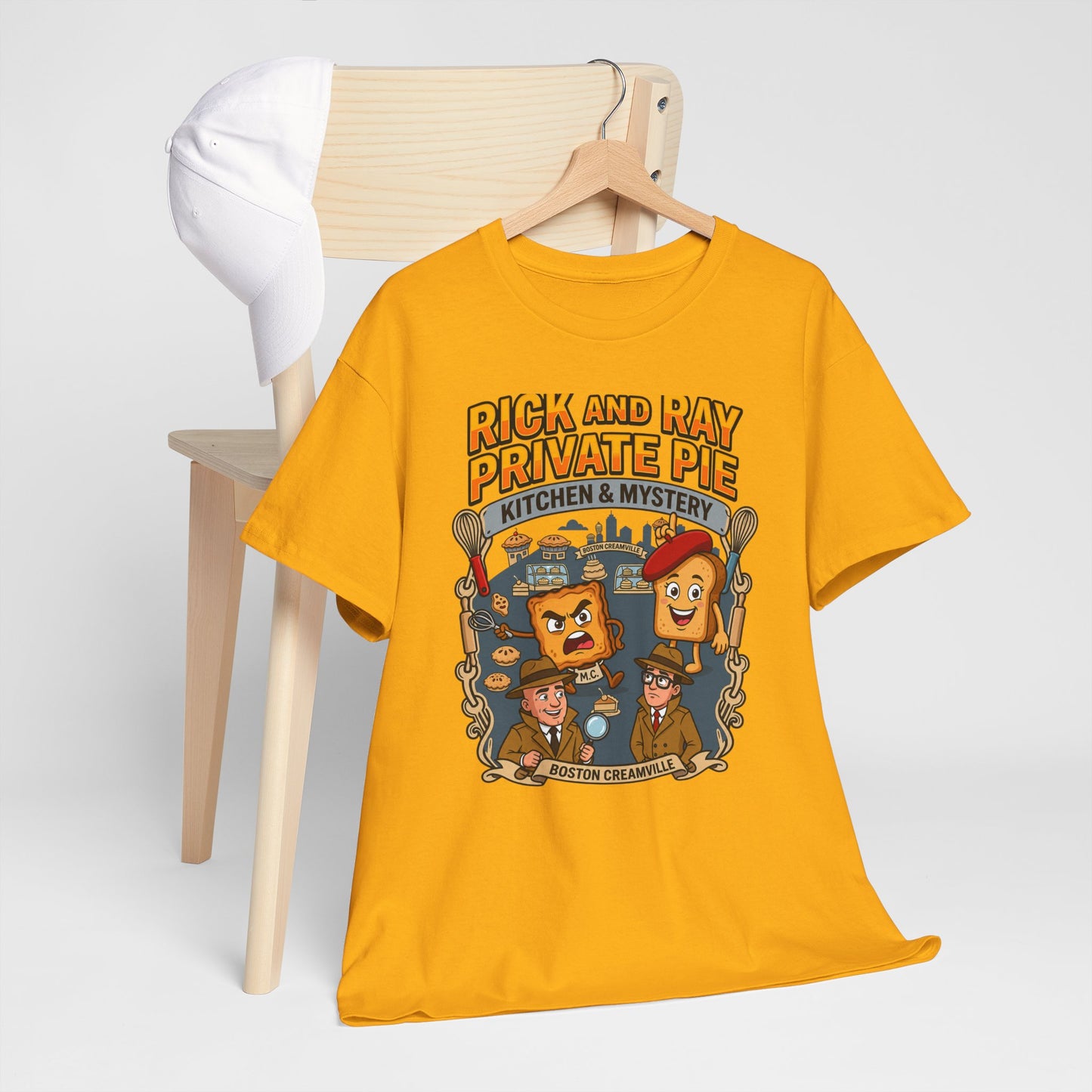 Private Pie Mystery Tee — Rick & Ray Kitchen Adventure Graphic 100% Heavyweight Cotton T-Shirt
