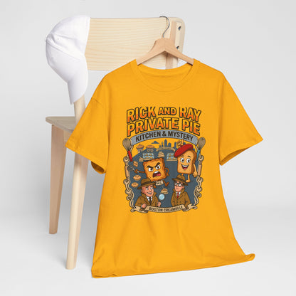 Private Pie Mystery Tee — Rick & Ray Kitchen Adventure Graphic 100% Heavyweight Cotton T-Shirt