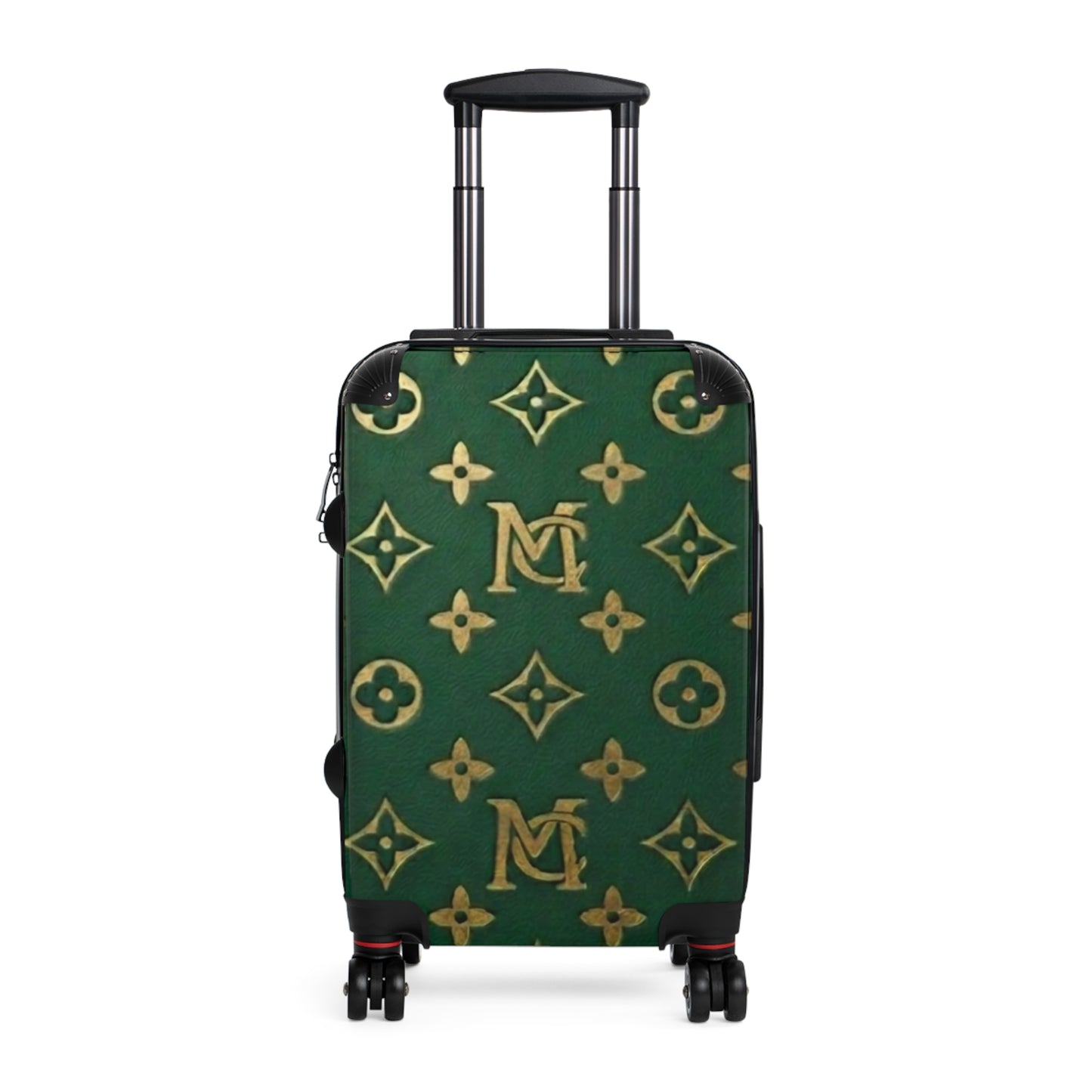 Monogram Travel Suitcase — Green 'Mad Cobbler' Logo Carry-On