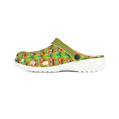Foam Clogs with Mad Cobbler Pattern — Lightweight Slip-On Garden & Beach Shoes