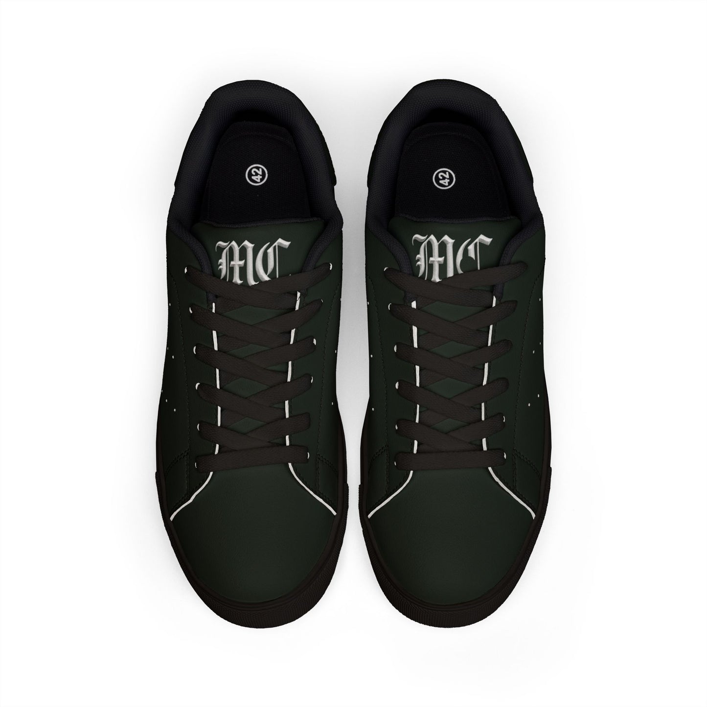 Men's Black Minimal Leather Sneakers — Low-Top Casual Trainers