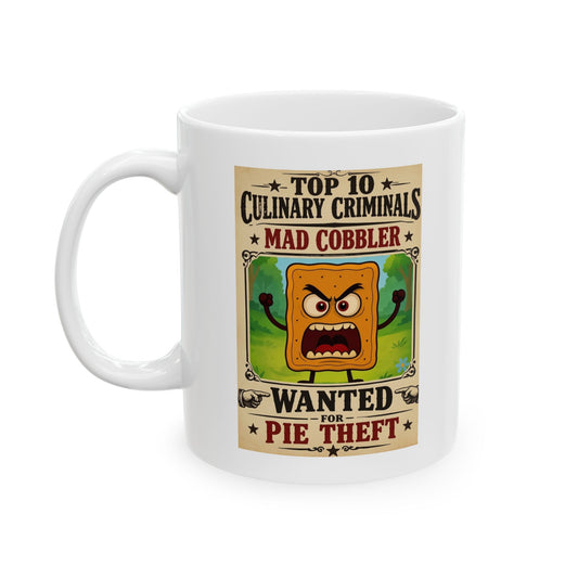 Mad Cobbler Ceramic Mug – "Top 10 Culinary Criminals "Coffee Cup (11oz/15oz)