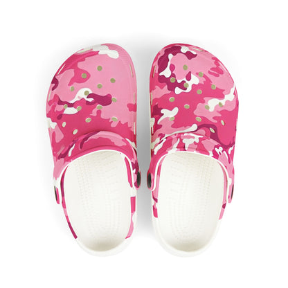 Kids Pink Camo Foam Clogs — Lightweight EVA Slip-On Sandals