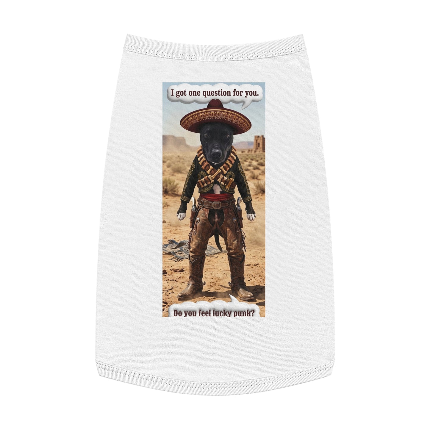Dog Tank Top – 'Do You Feel Lucky, Punk?' Western Cowboy Pet Tee