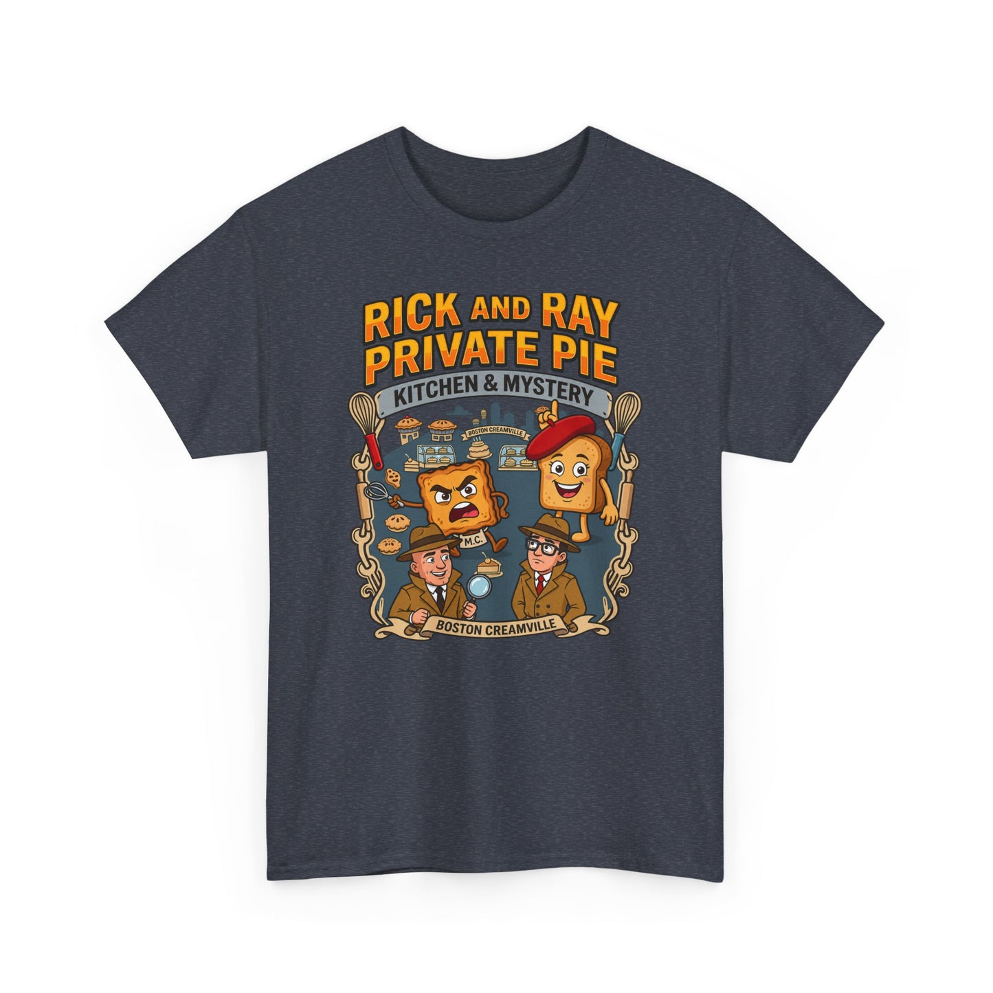 Private Pie Mystery Tee — Rick & Ray Kitchen Adventure Graphic 100% Heavyweight Cotton T-Shirt