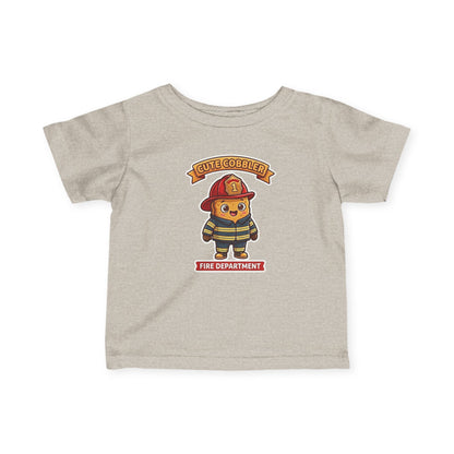 Infant Firefighter Tee – "Cute Cobbler" Fire Department Baby Shirt
