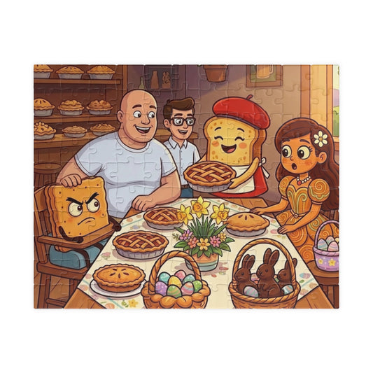 Mad Cobbler and Gang Family Puzzle — 110–1014 Piece Jigsaw (Festive Pie & Pastry Scene)