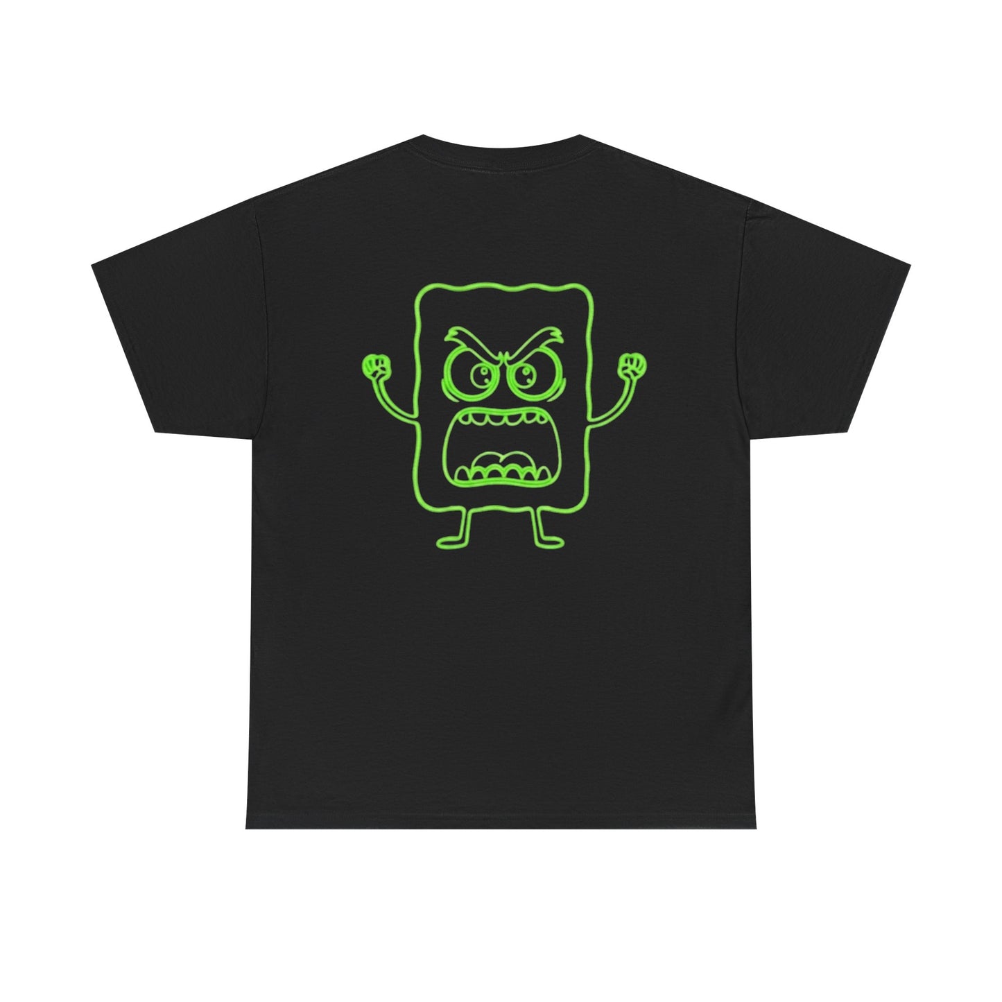 Pi 3.14 MC Neon Logo Tee — MadCobbler.net Graphic T-Shirt (Angry Character Back)