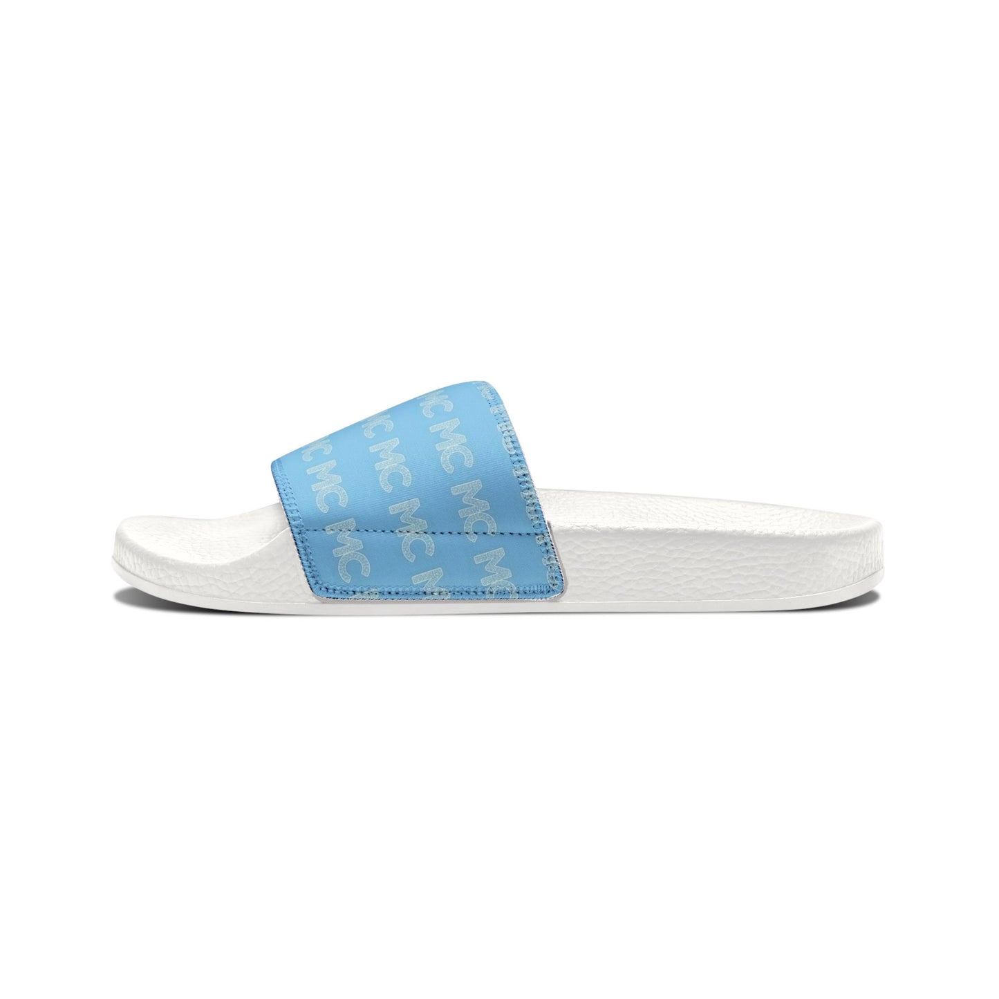 Men's Removable-Strap Slide Sandals — Customizable Blue Pattern Comfort Slides