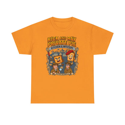 Private Pie Mystery Tee — Rick & Ray Kitchen Adventure Graphic 100% Heavyweight Cotton T-Shirt
