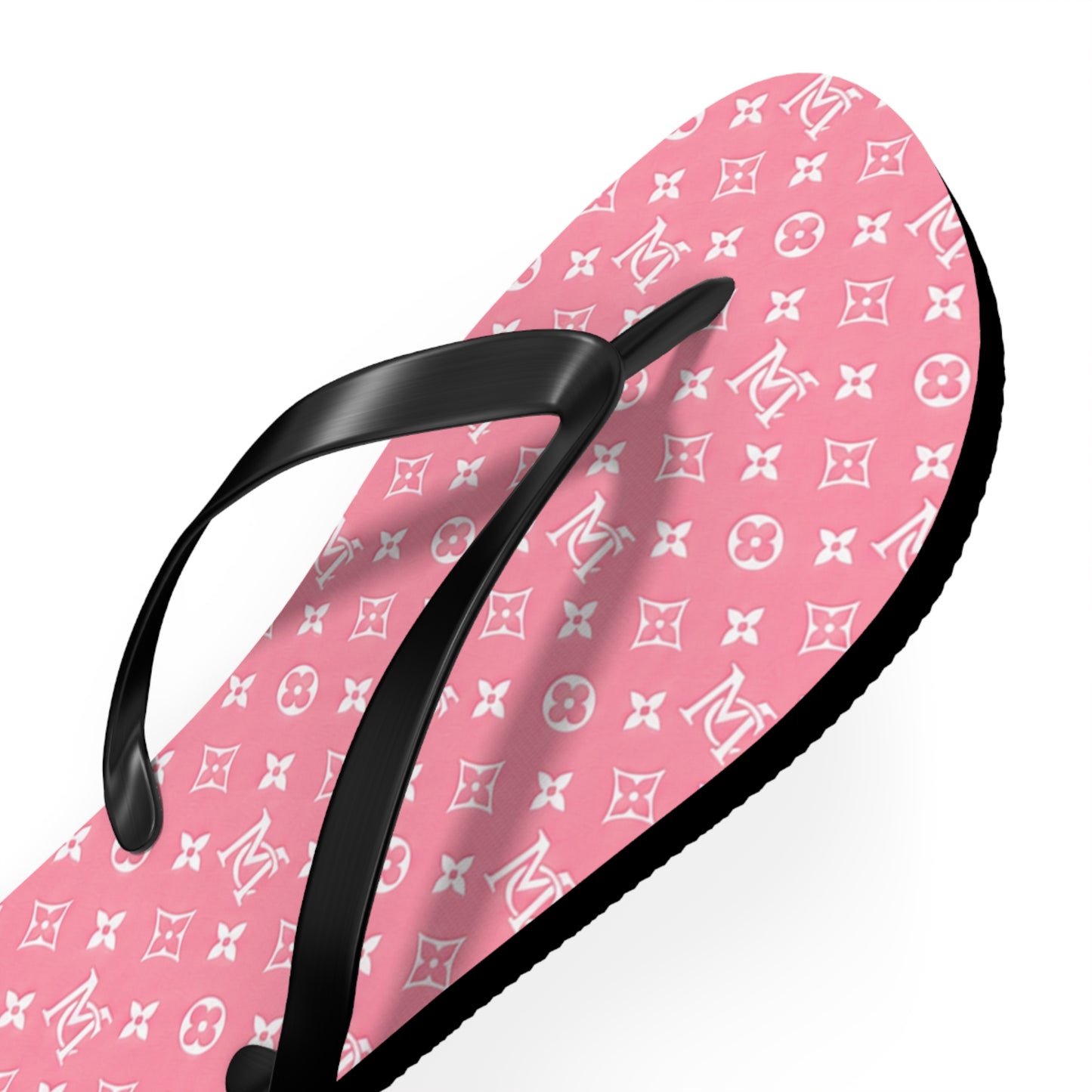 Pink Monogram Flip Flops – Luxury Pattern Beach Sandals
