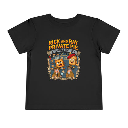 Toddler Tee — "Rick and Ray Private Pie" Cartoon Detective Kitchen Mystery