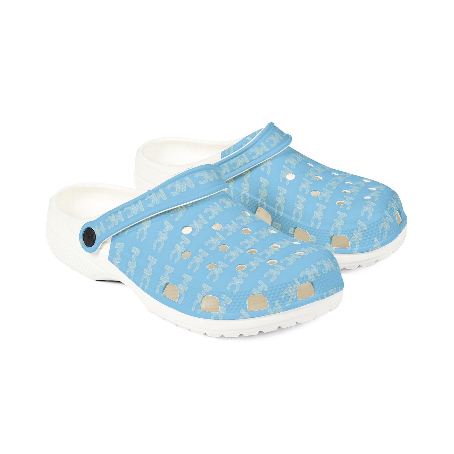 MEN'S BLUE MC Patterned Foam Clogs — Lightweight Waterproof Garden Shoes