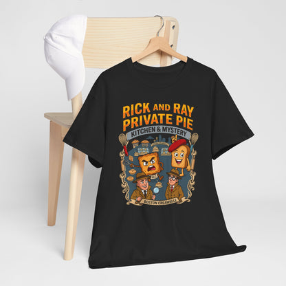 Private Pie Mystery Tee — Rick & Ray Kitchen Adventure Graphic 100% Heavyweight Cotton T-Shirt