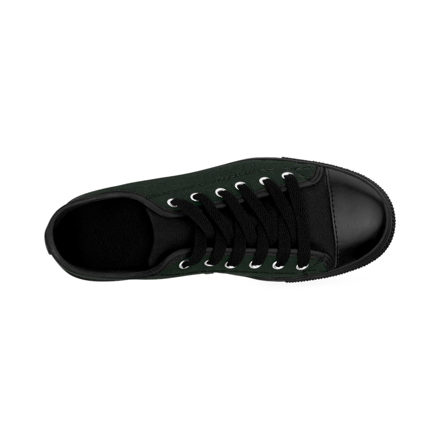 Men's Dark Green Canvas Sneakers — Classic Low-Top Casual Shoes