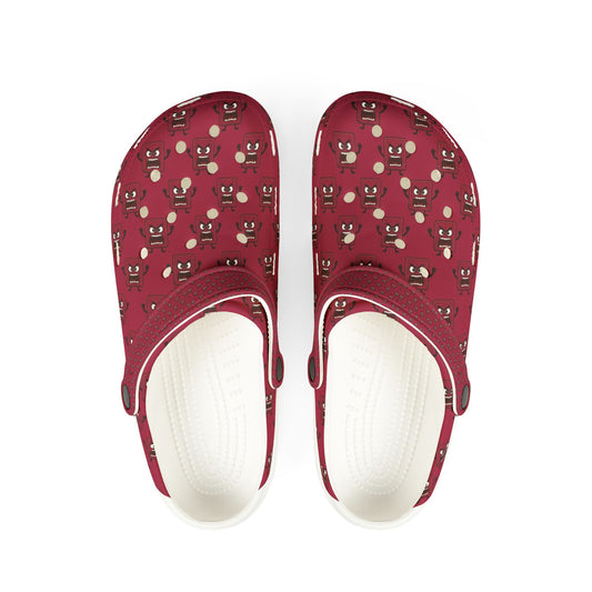 Red Mad Cobbler Pattern Clogs - EVA Foam Garden Shoes