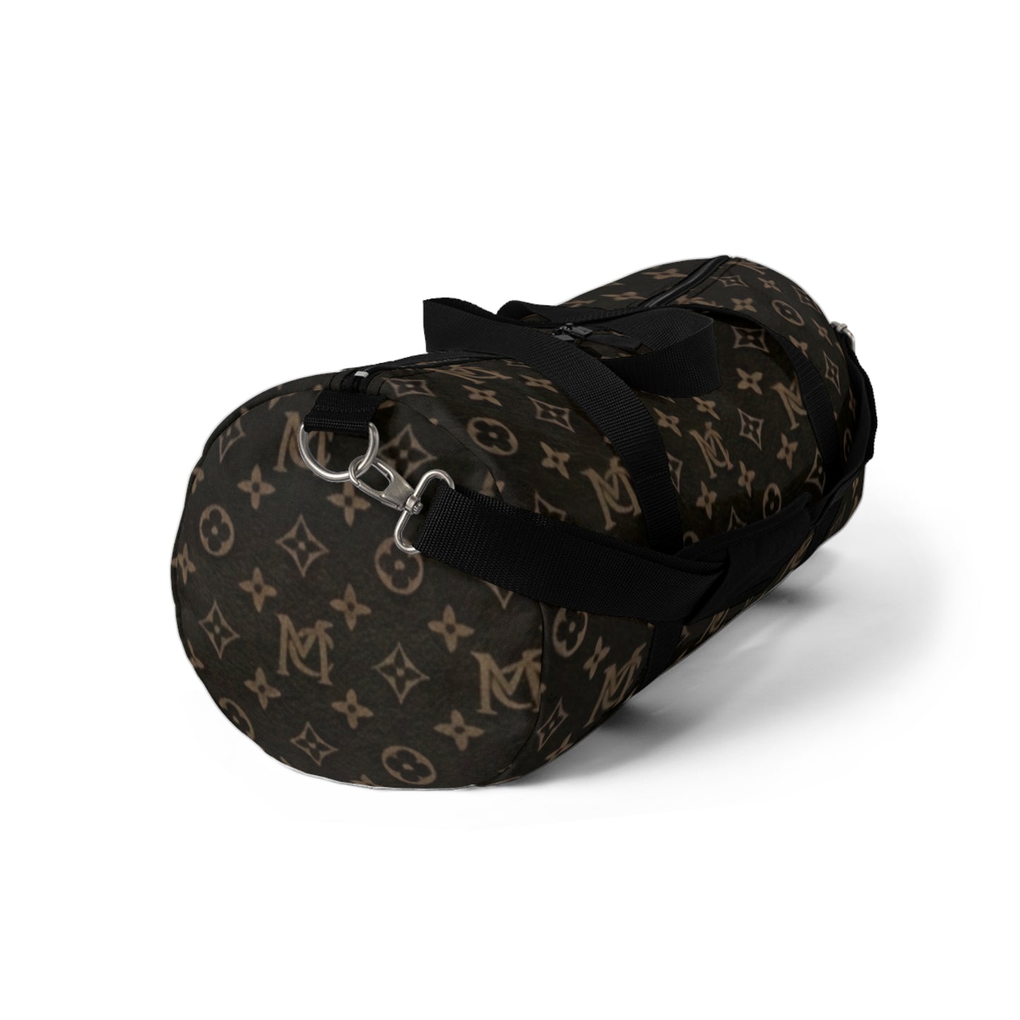 Monogram Luxe Duffel Bag — Brown Designer-Pattern Travel Tote