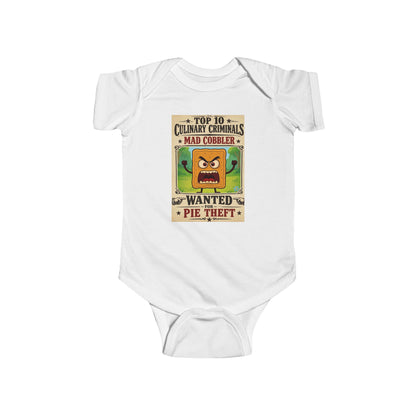 Infant Bodysuit – "Top 10 Culinary Criminals" Mad Cobbler Wanted Pie Theft Vintage Baby Onesie