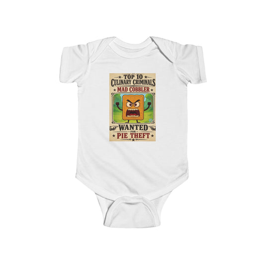 Infant Bodysuit – "Top 10 Culinary Criminals" Mad Cobbler Wanted Pie Theft Vintage Baby Onesie