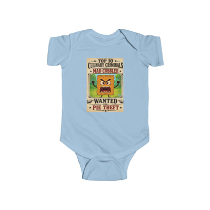 Infant Bodysuit – "Top 10 Culinary Criminals" Mad Cobbler Wanted Pie Theft Vintage Baby Onesie