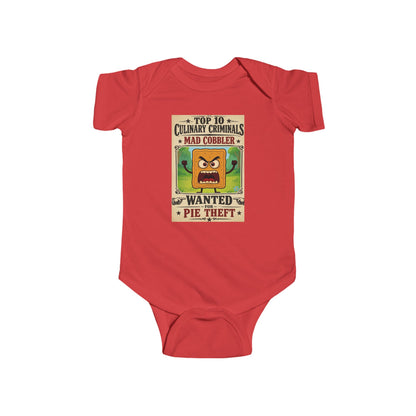 Infant Bodysuit – "Top 10 Culinary Criminals" Mad Cobbler Wanted Pie Theft Vintage Baby Onesie