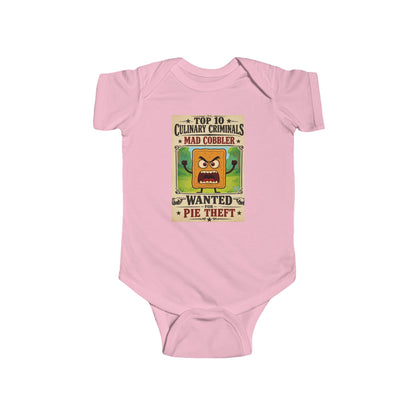 Infant Bodysuit – "Top 10 Culinary Criminals" Mad Cobbler Wanted Pie Theft Vintage Baby Onesie