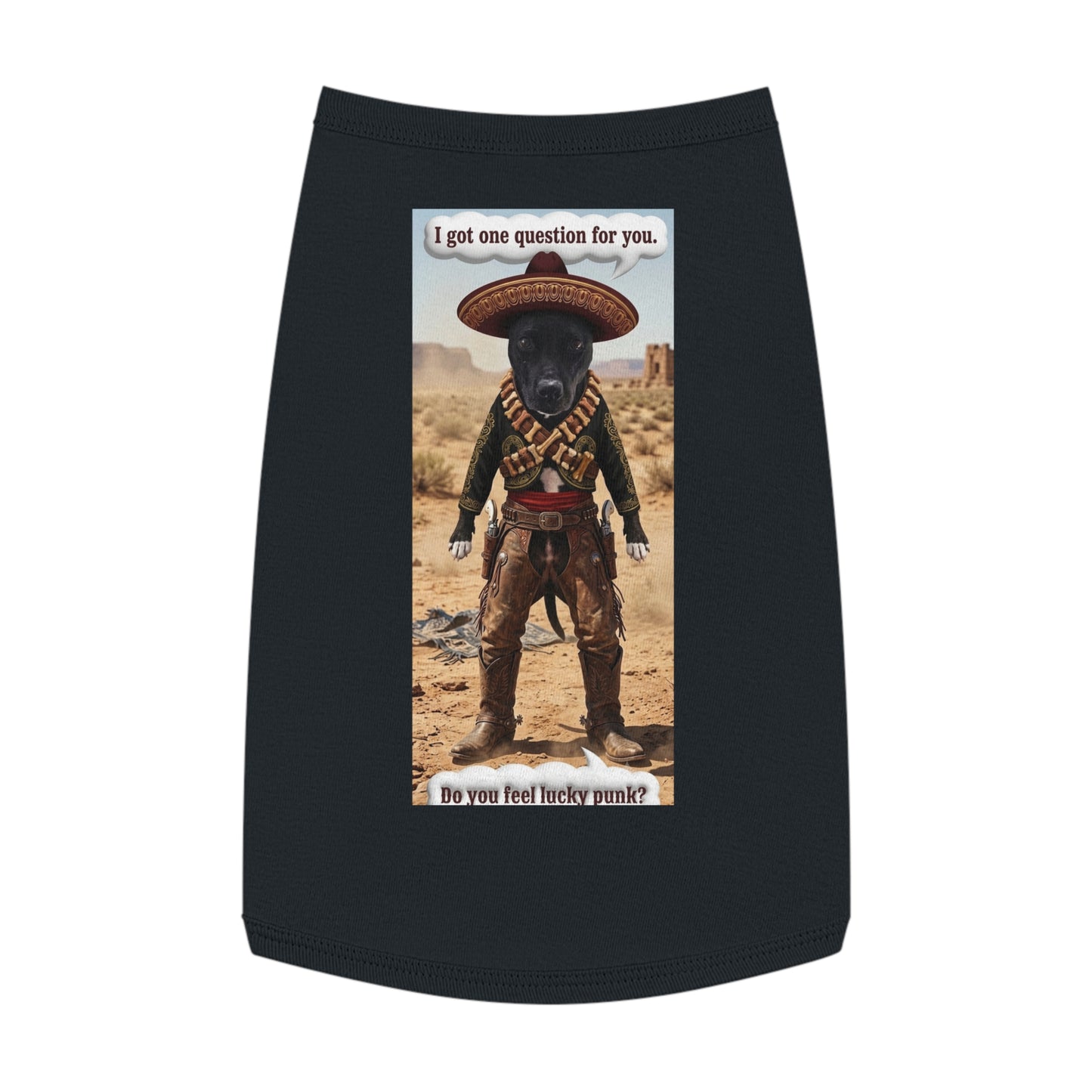 Dog Tank Top – 'Do You Feel Lucky, Punk?' Western Cowboy Pet Tee