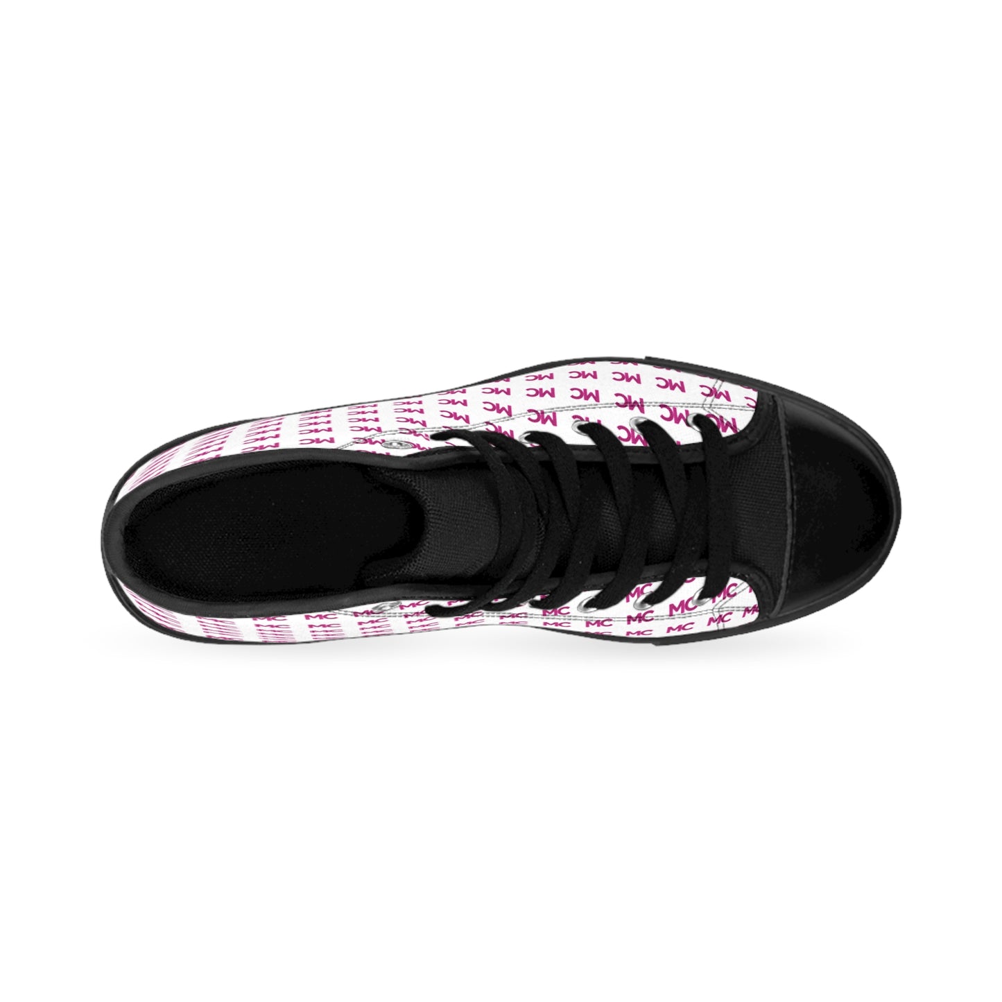 Women's Classic High-Top Sneakers — Custom Monogram Pink MC Pattern