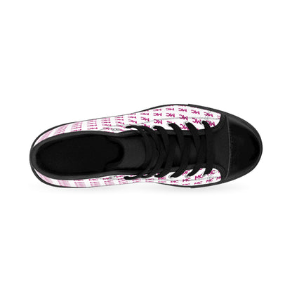 Women's Classic High-Top Sneakers — Custom Monogram Pink MC Pattern